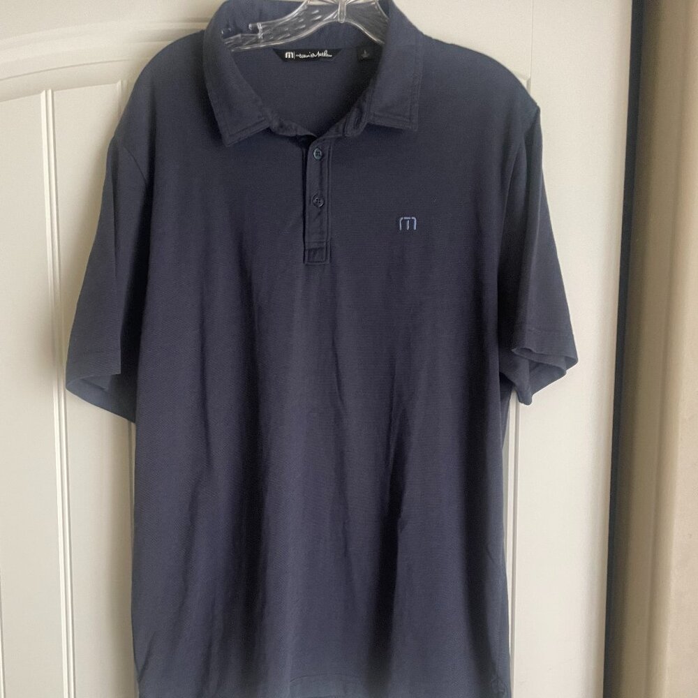 Travis Mathew Men’s Polo Shirt – Size L – Navy Blue – Pima Cotton Blend